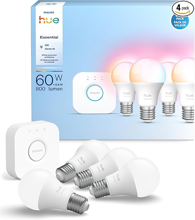 Philips Hue White and Color Ambiance Starter Kit with Bridge on Amazon